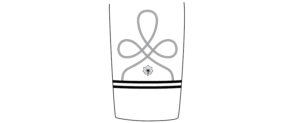 Sleeve ornamentation, blue and white mess, warrant officer