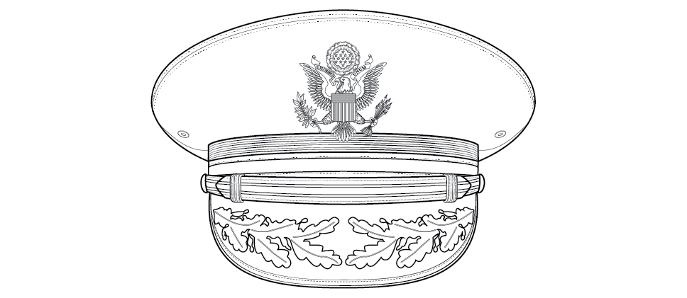 Service cap, Army blue, field grade officers (optional)