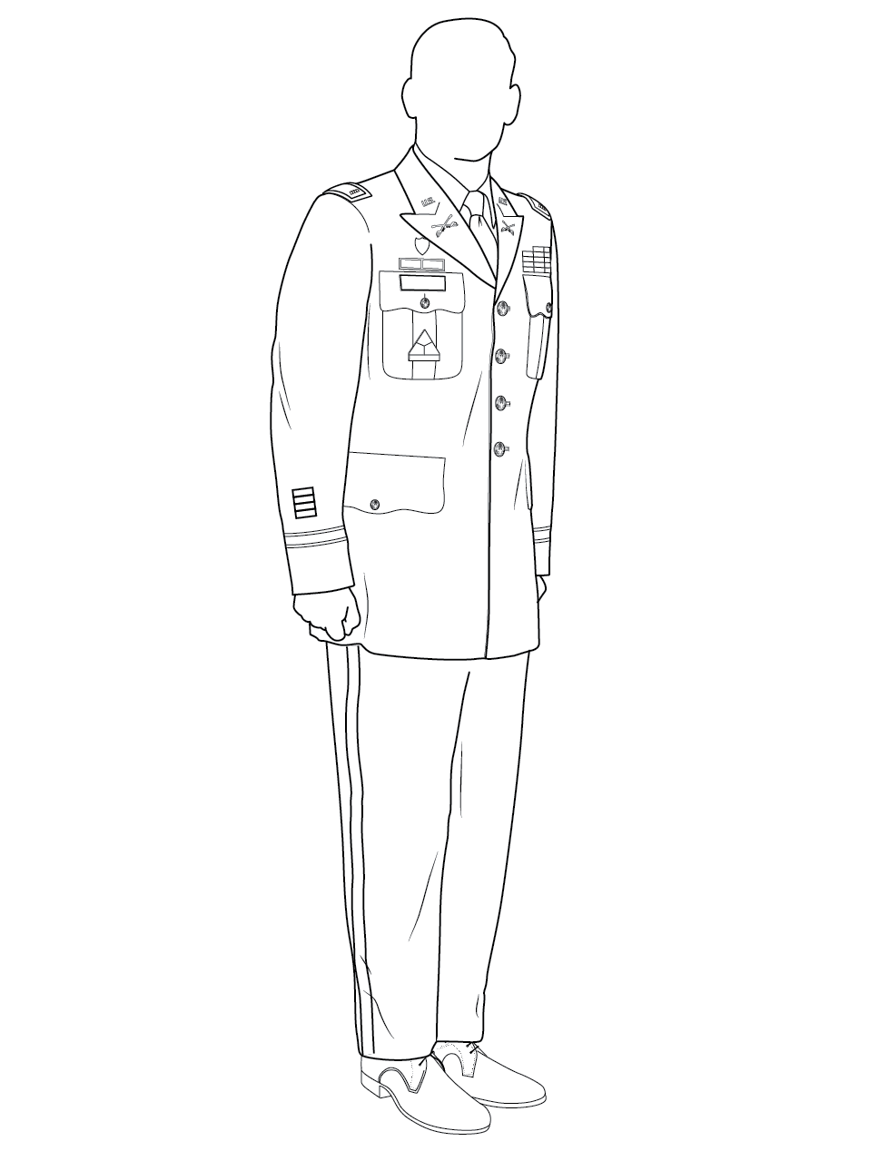 Army service uniform, warrant officer, male
