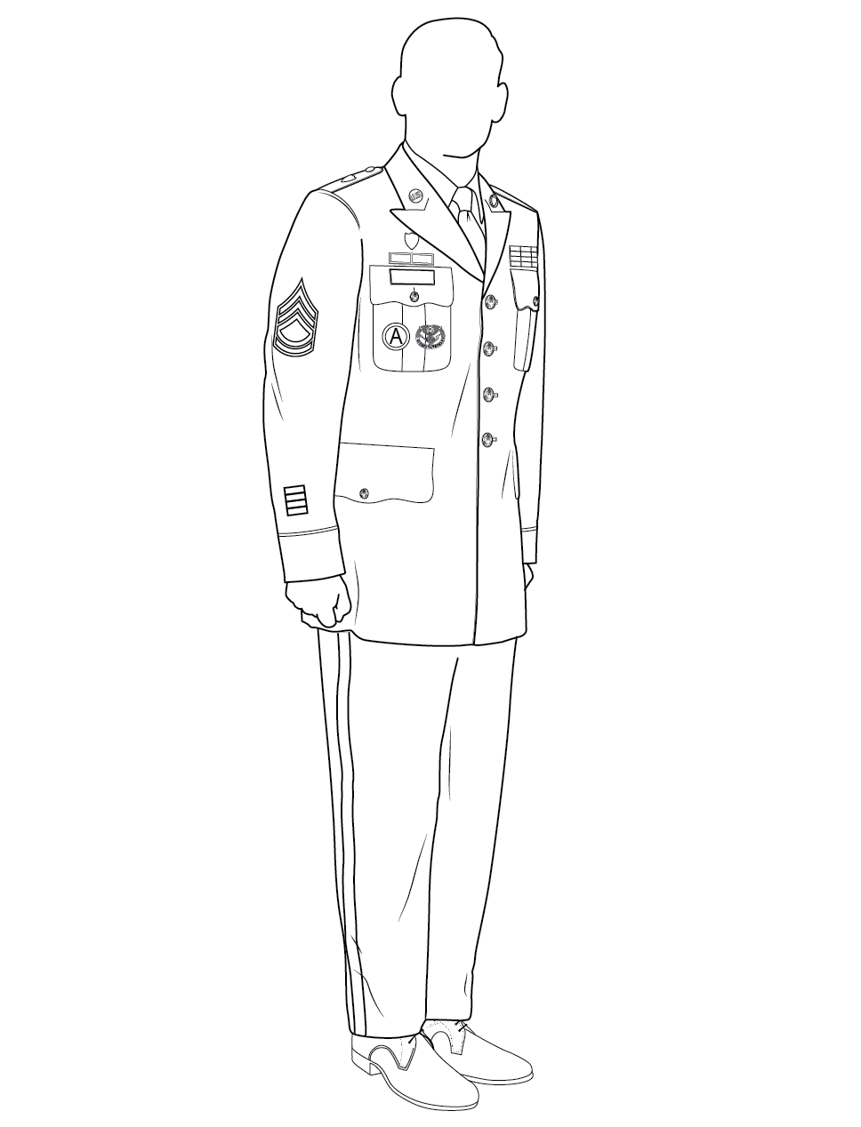 Army service uniform, noncommissioned officer, male