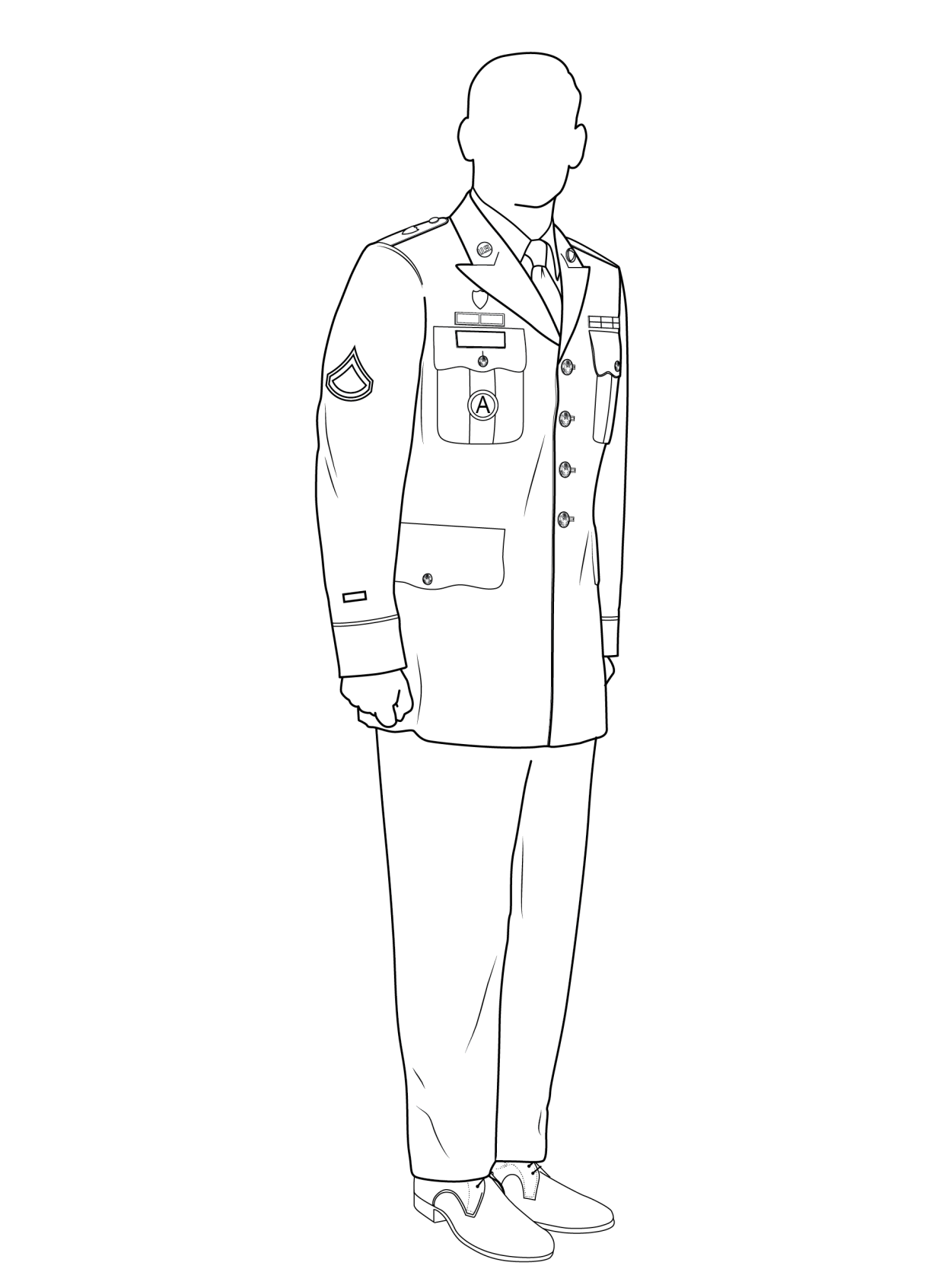 Army service uniform, enlisted, male