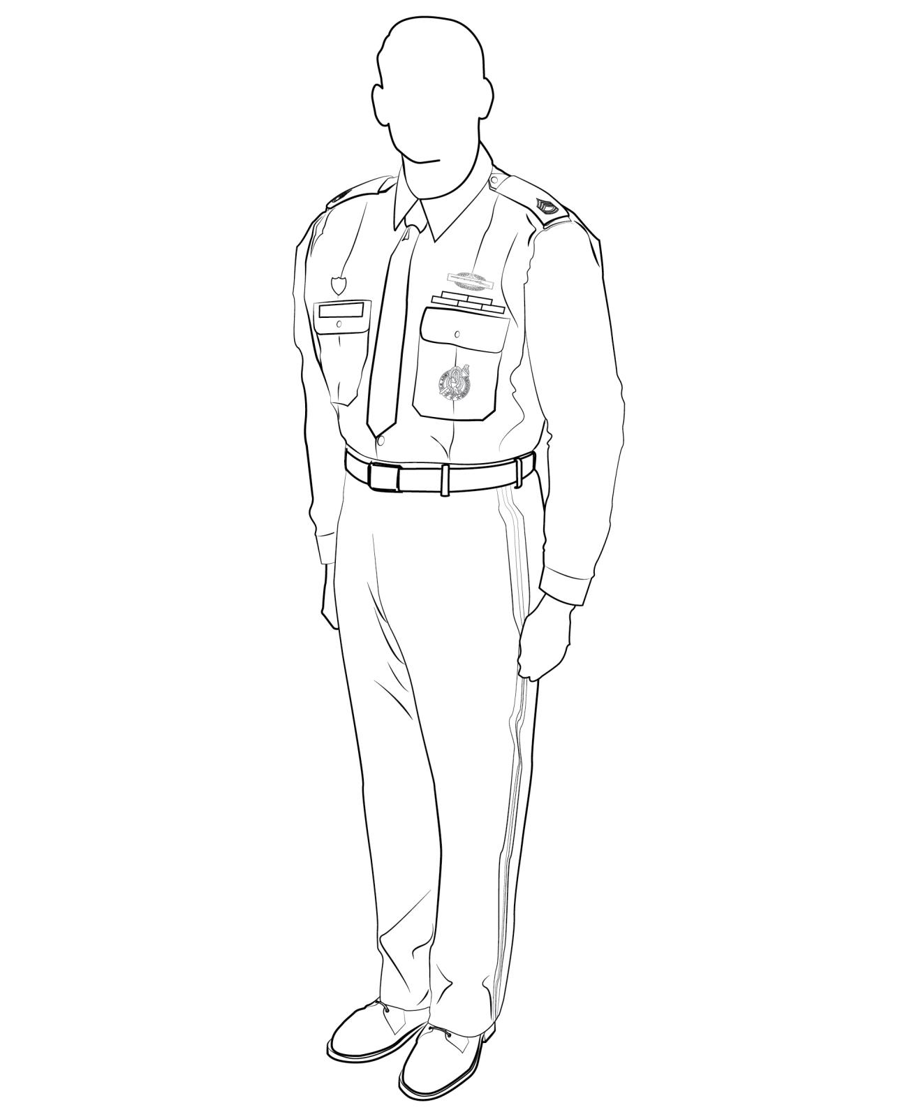 Class B Army service uniform, male, long-sleeved shirt and tie