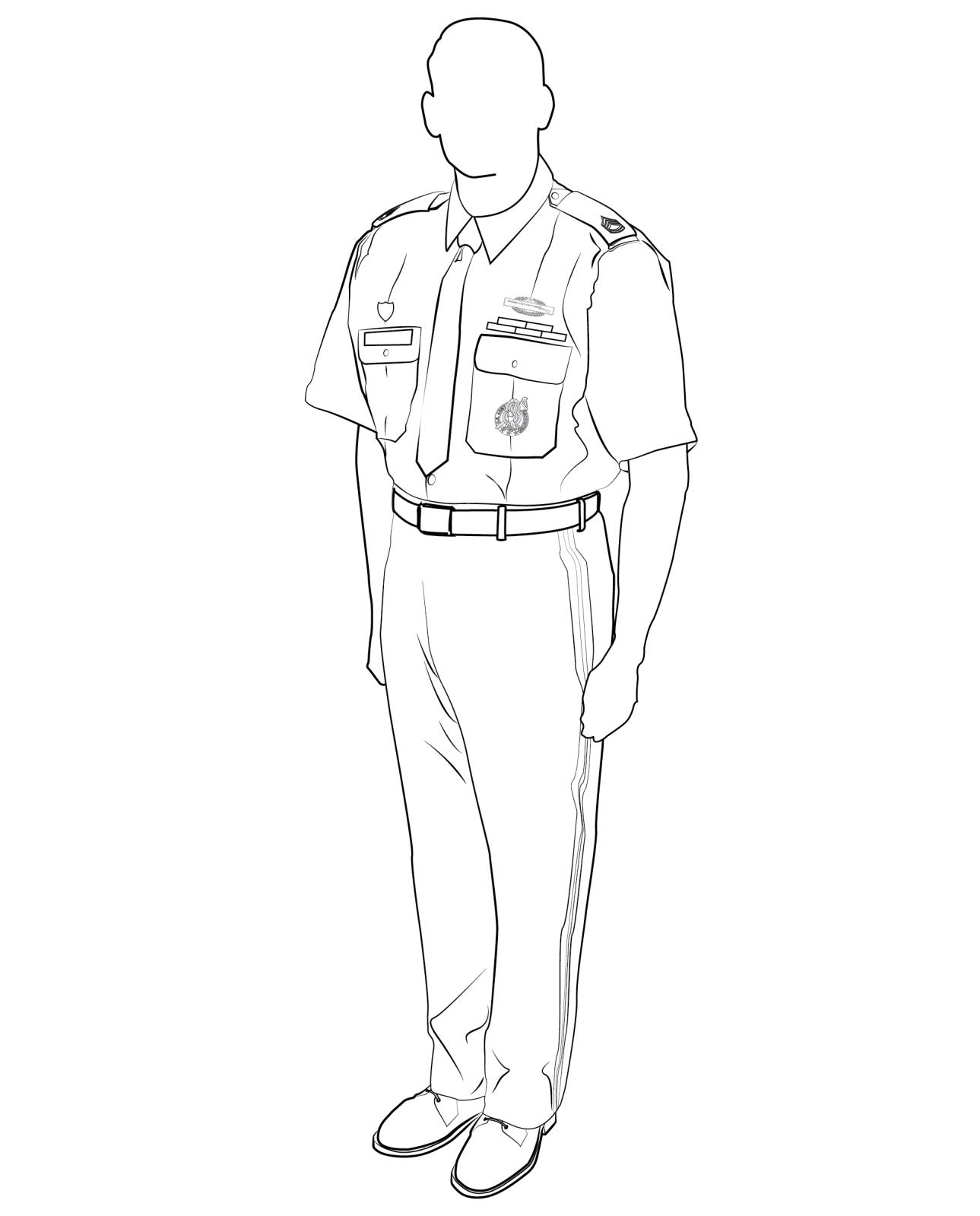 Class B Army service uniform, male, short-sleeved shirt and tie
