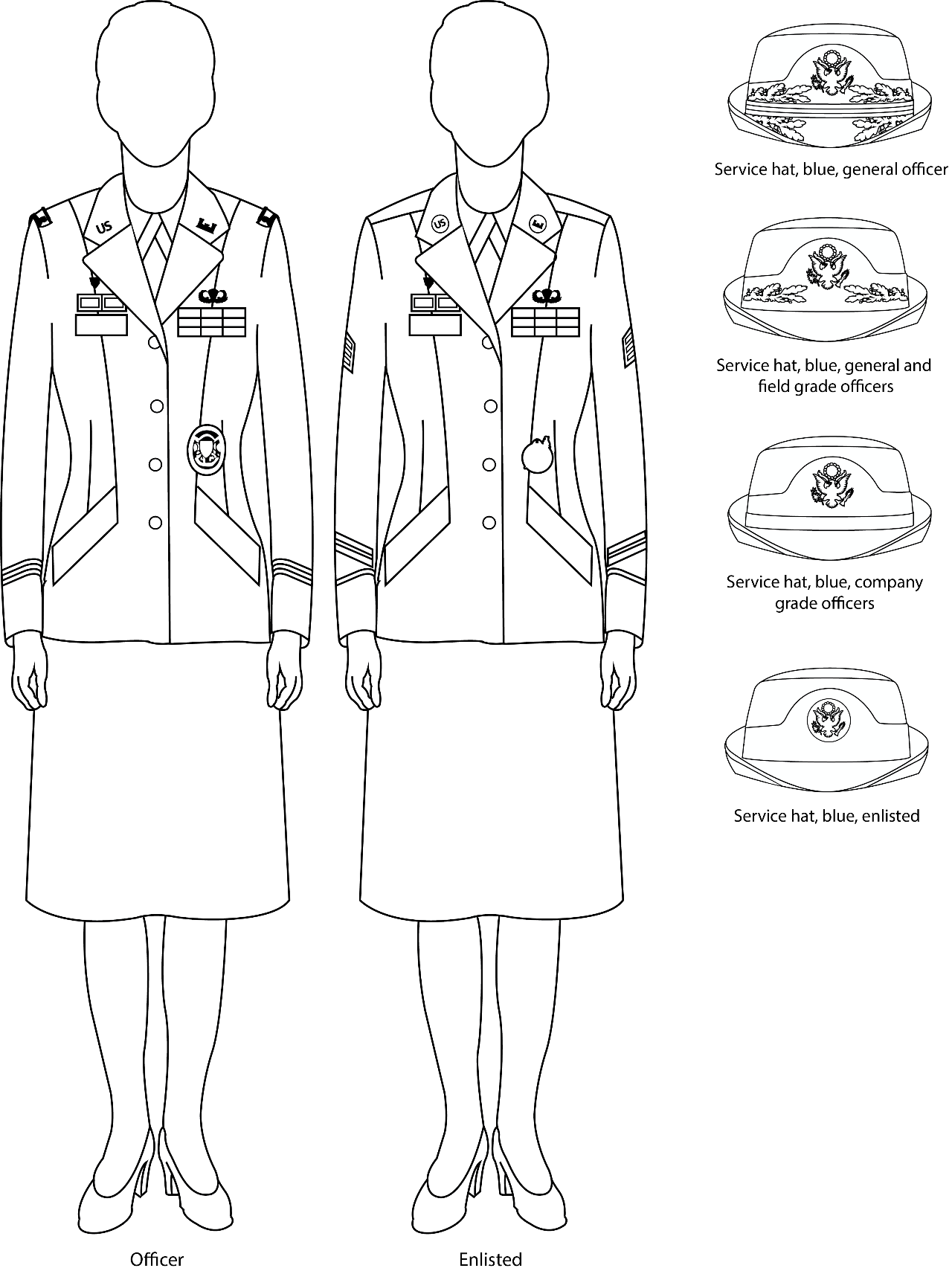 Army service uniform dress variation, female