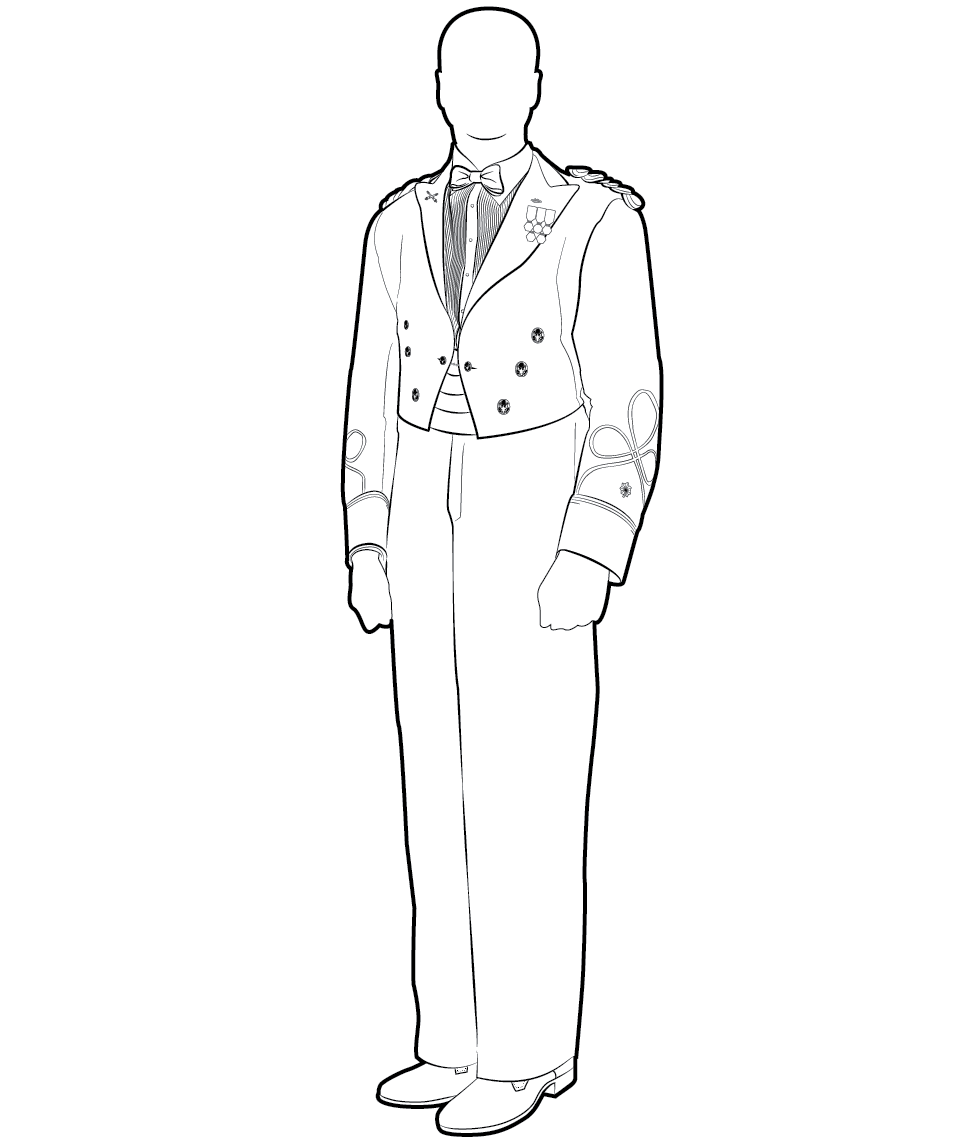 Army white evening mess uniform, other officers, male