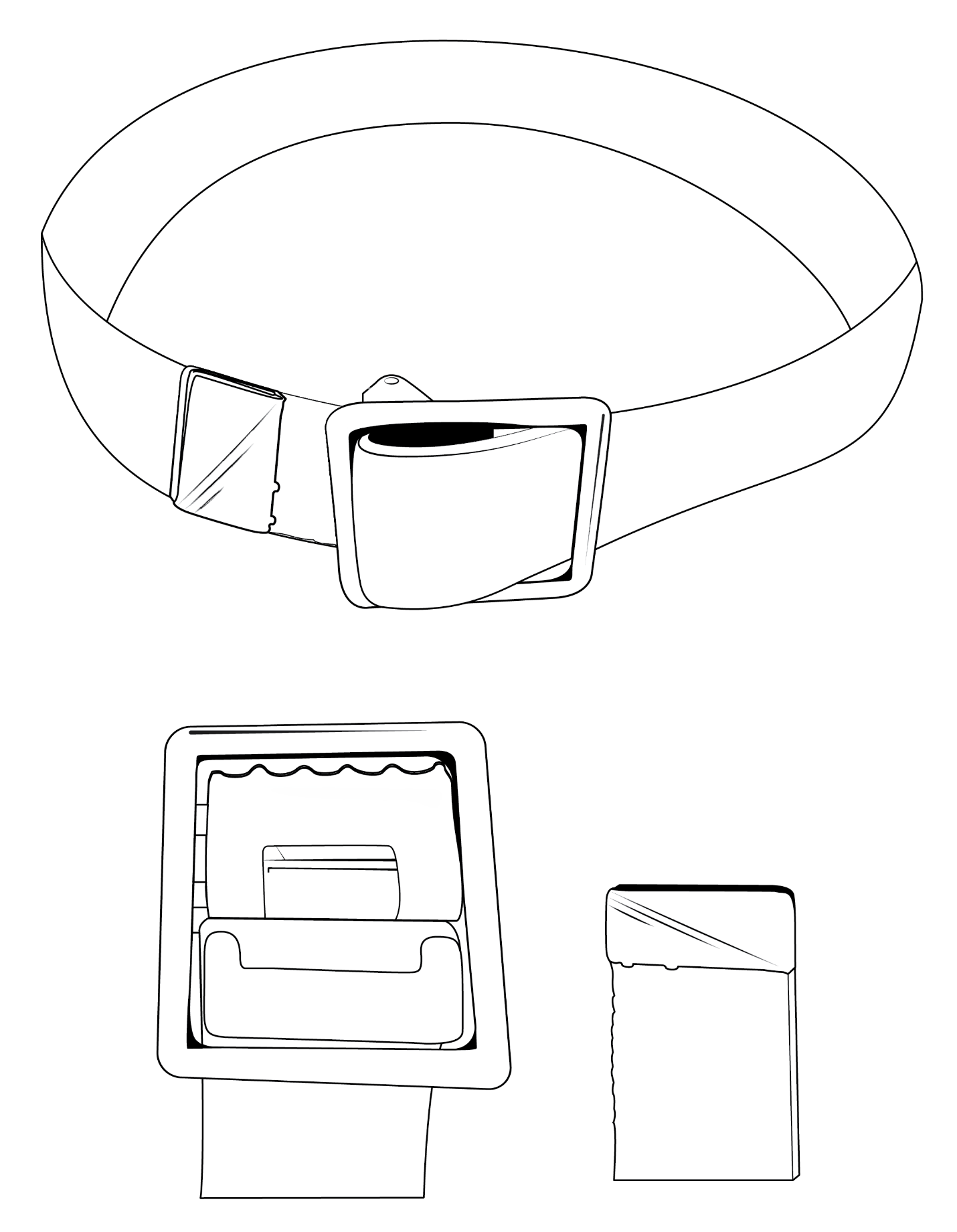 Web waist belt and open face buckle