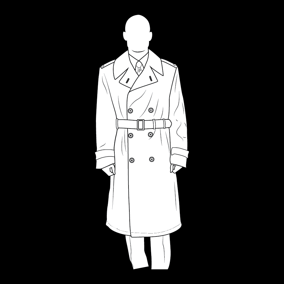 Coat, all-weather with officer insignia