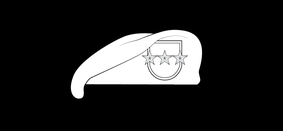 Insignia of grade on beret, general officers