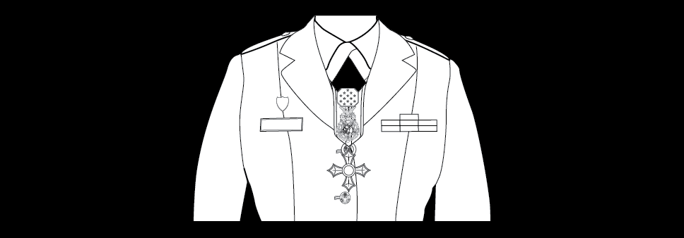 Wearing multiple neck ribbons, female