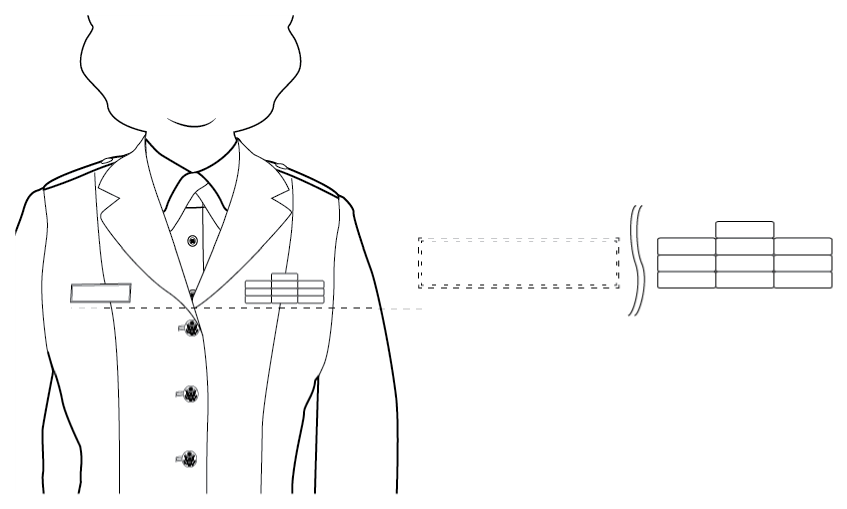 Wearing ribbons on the Army service uniform, female