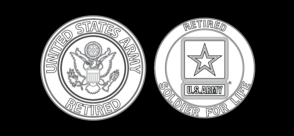 Retired service identification badges (old and new versions)