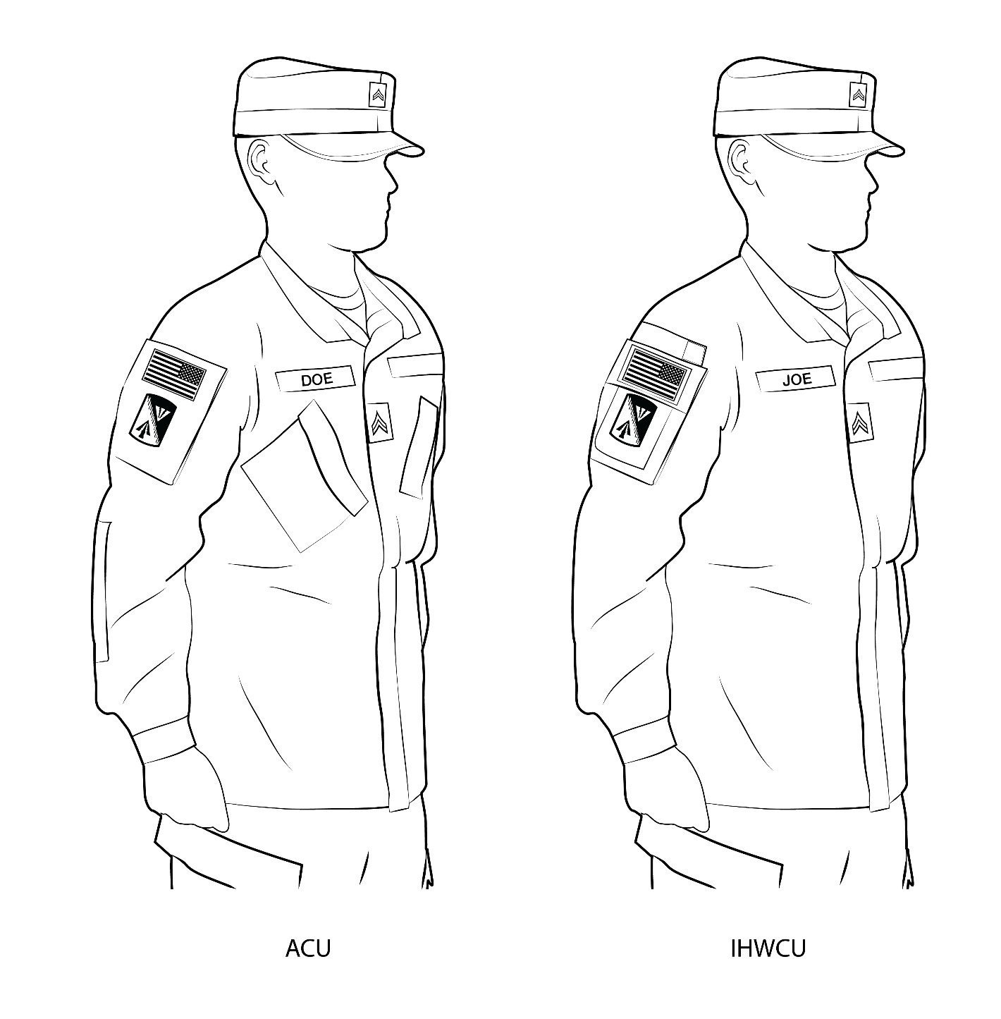 Army combat uniform and improved hot weather combat uniform